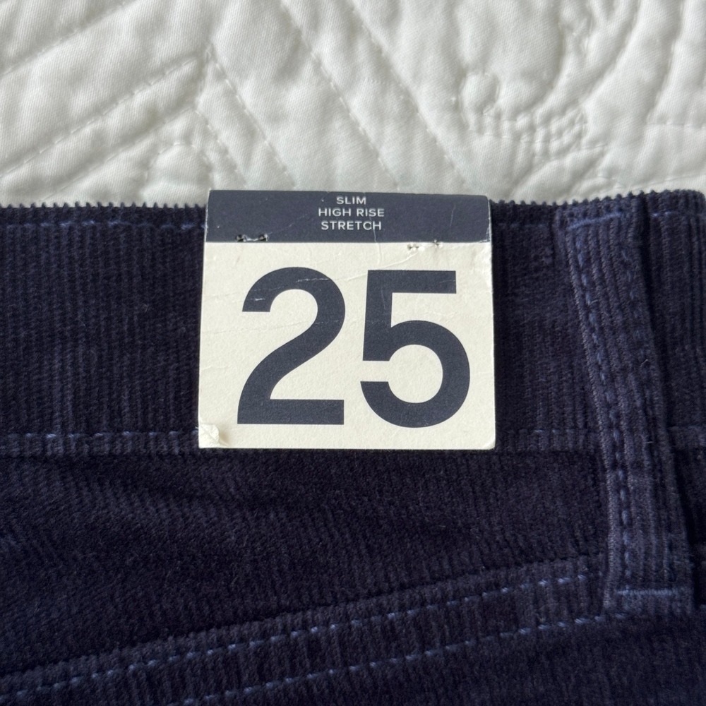 Gap Vintage Slim High Rise Corduroy Pants Navy Blue Size 25 0R Stretch NWT - Picture 5 of 5
